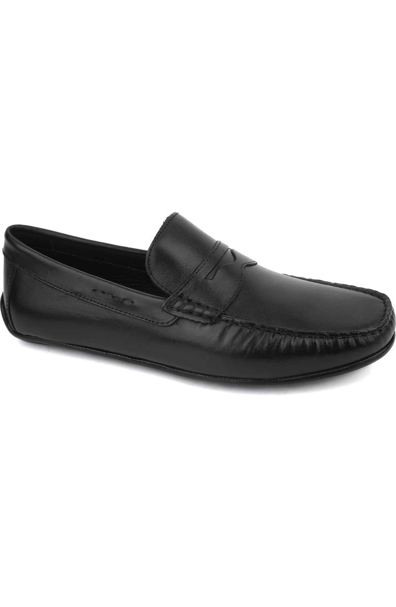 DRIVER CLUB USA Nebraska Penny Loafer, Main, color, Black Napa