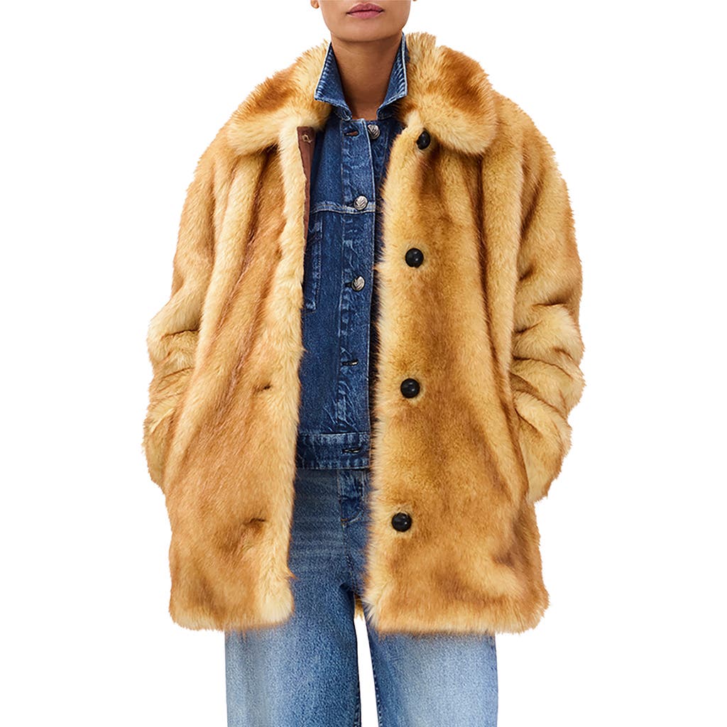 Rag & Bone Brenna Faux Fur Coat In Brown