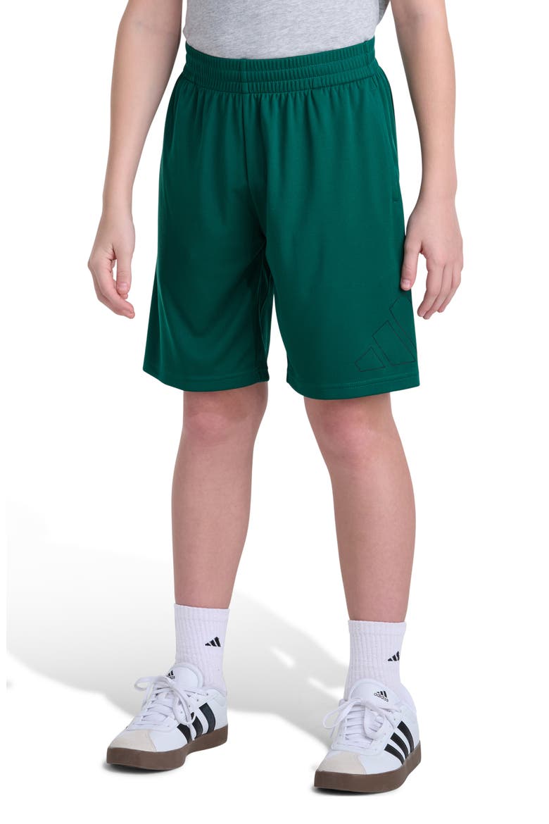 Kids' Essential Big Logo Performance Shorts, Main, color, COLLEGE GREEN