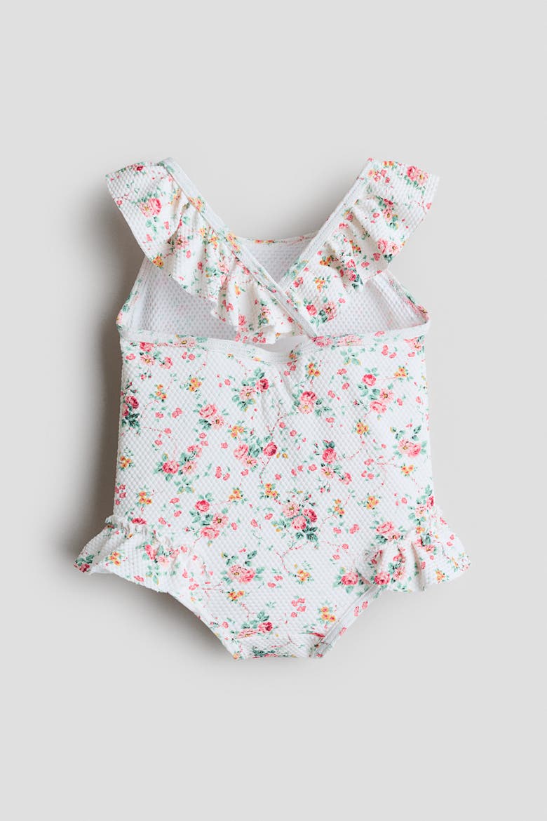 Floral-print Swimsuit, Alternate, color, White/floral