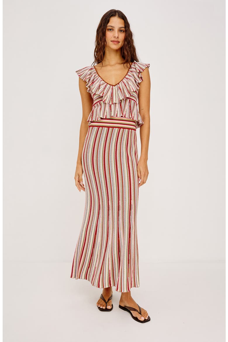 Carmelita Stripe Sleeveless Cotton Sweater, Alternate, color, HAVANA STRIPE