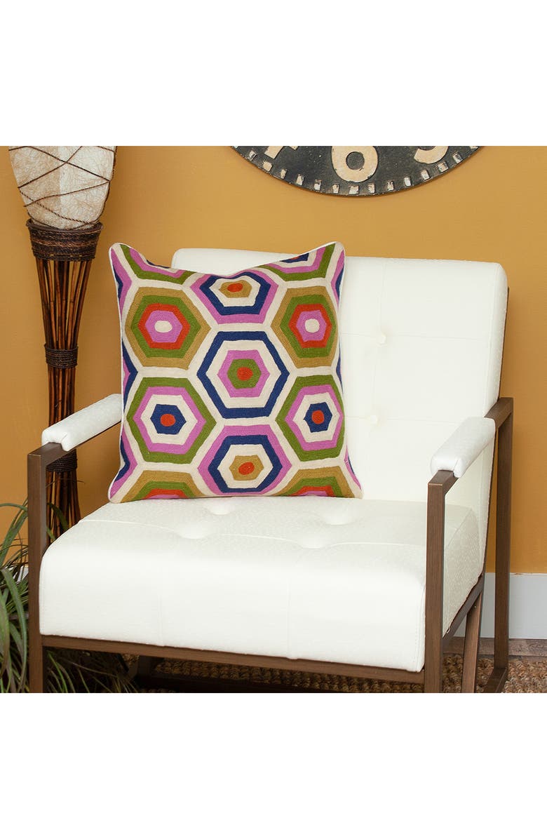 PARKLAND COLLECTION Acia Mulit-color Hexagon Accent Pillow, Alternate, color, Multicolored