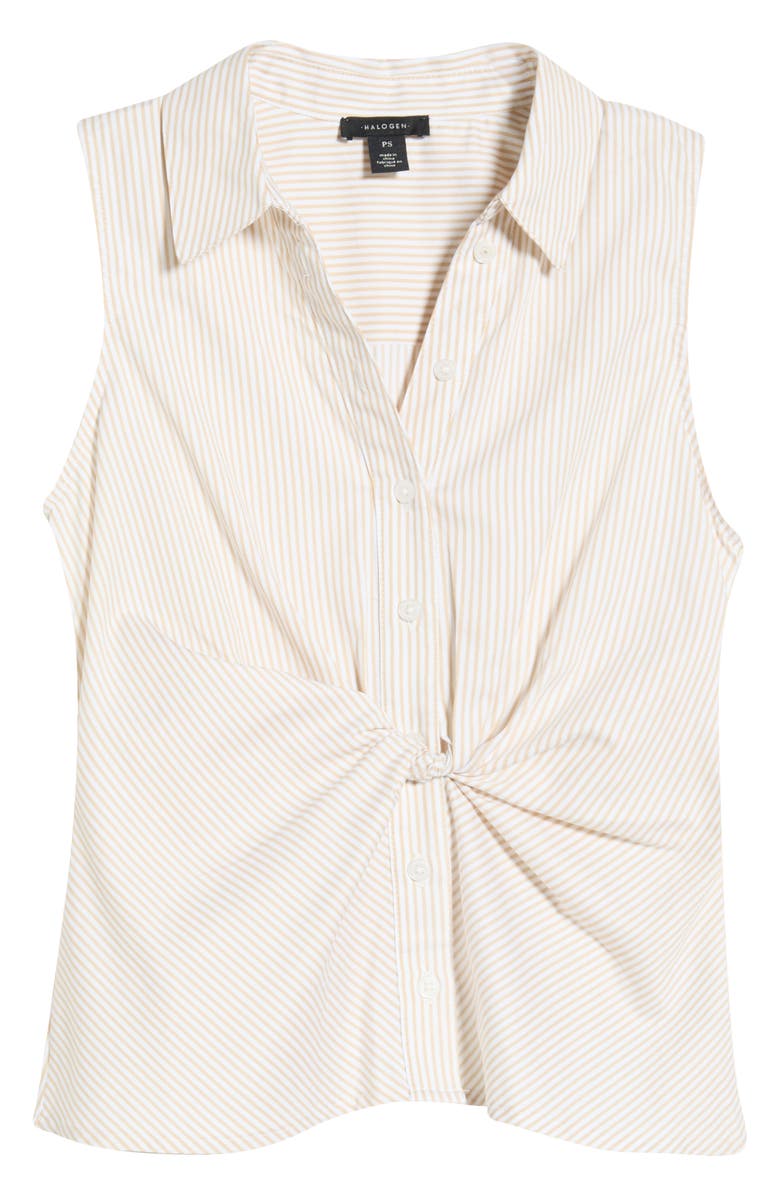Halogen<sup>®</sup> Twist Front Sleeveless Shirt, Main, color, Pebble