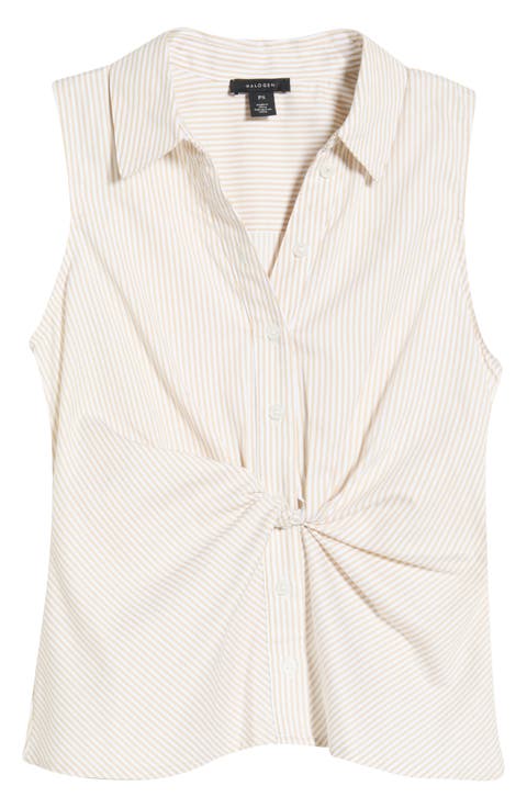 Twist Front Sleeveless Shirt (Petite)