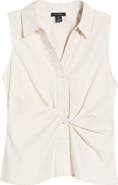 Halogen® Twist Front Sleeveless Shirt