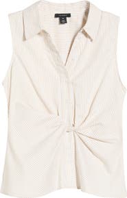 Halogen® Twist Front Sleeveless Shirt