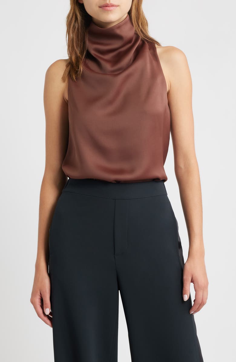 rag & bone Jana Sleeveless Cowl Neck Top, Main, color, Umber