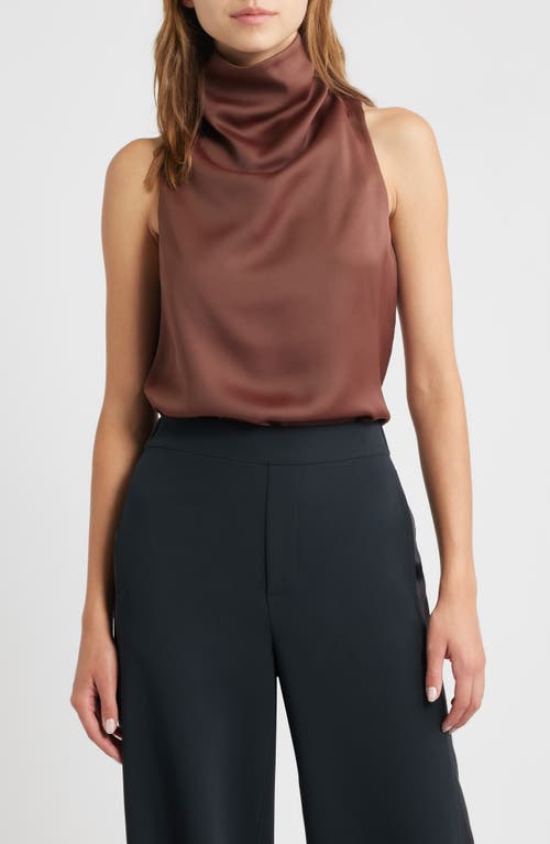 Rag & Bone Jana Sleeveless Cowl Neck Top In Brown