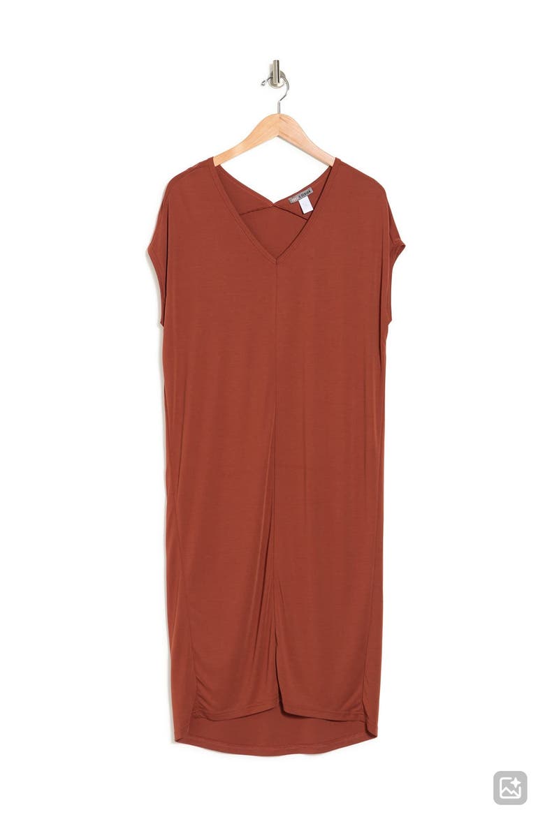 Barcelona Tunic Midi Dress, Alternate, color, BRANDY BROWN
