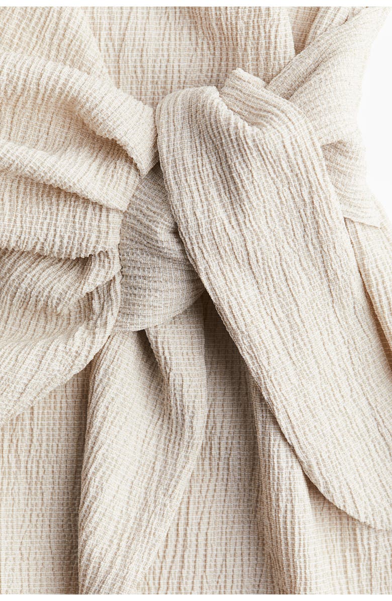 H&M Mama crinkled wrap dress, Alternate, color, Light Beige