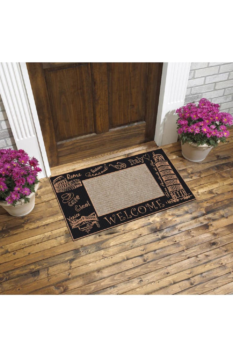 J AND V TEXTILES Welcome Outdoor Mat, Alternate, color, Italy Bronze
