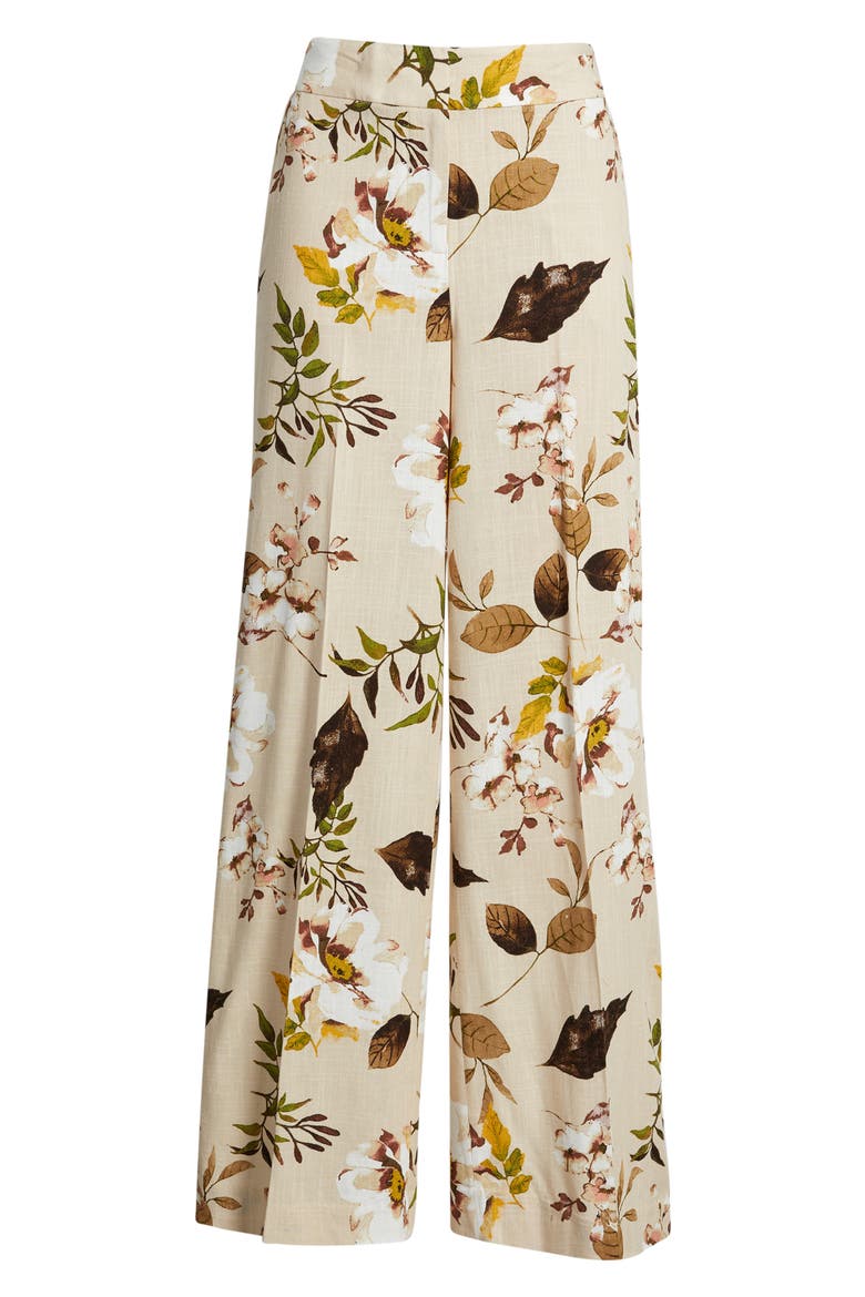 Print Wide Leg Pants, Alternate, color, SAND FLORAL