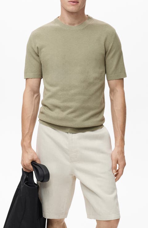 Fine Knit Short Sleeve Sweater