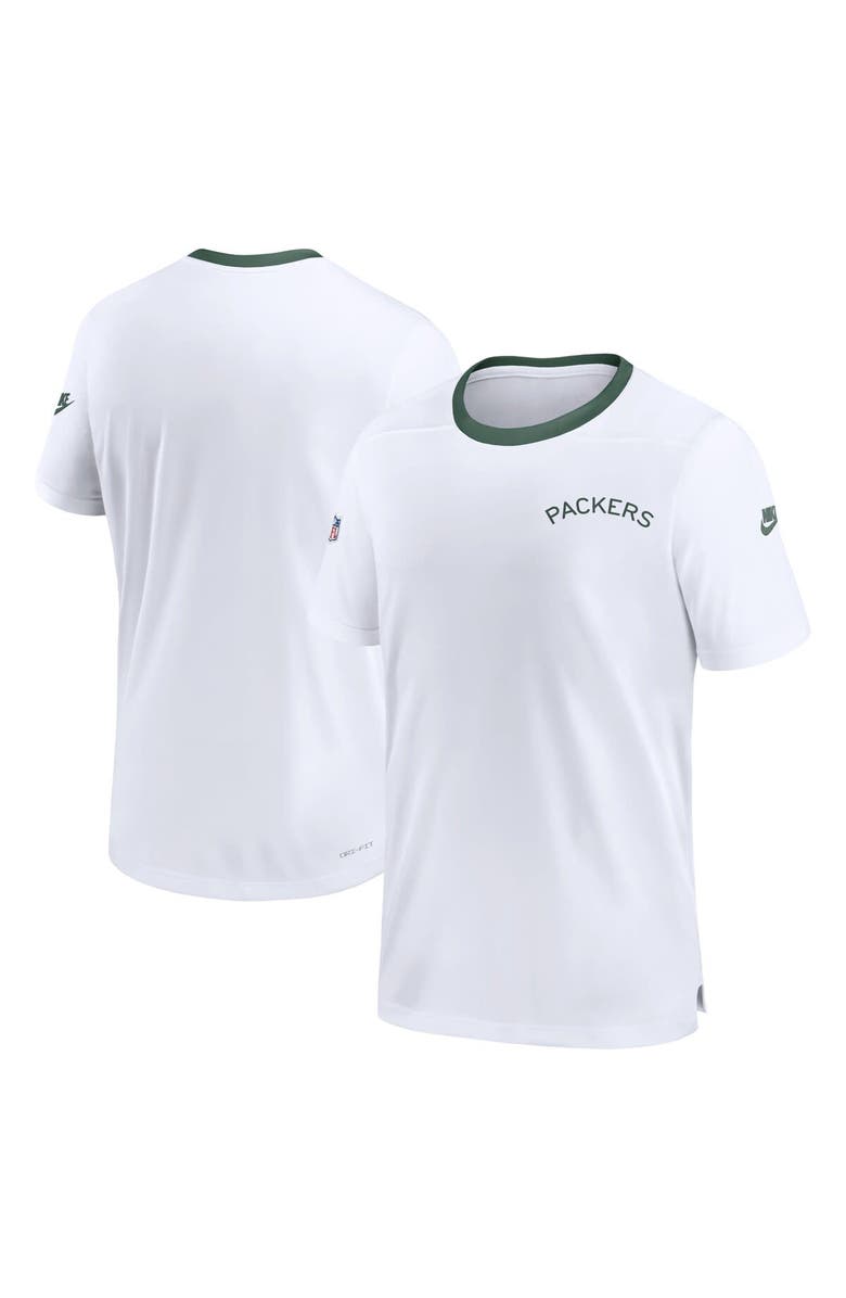 Nike Men's Nike White Green Bay Packers Sideline Coaches Alternate Performance T-Shirt, Alternate, color, White
