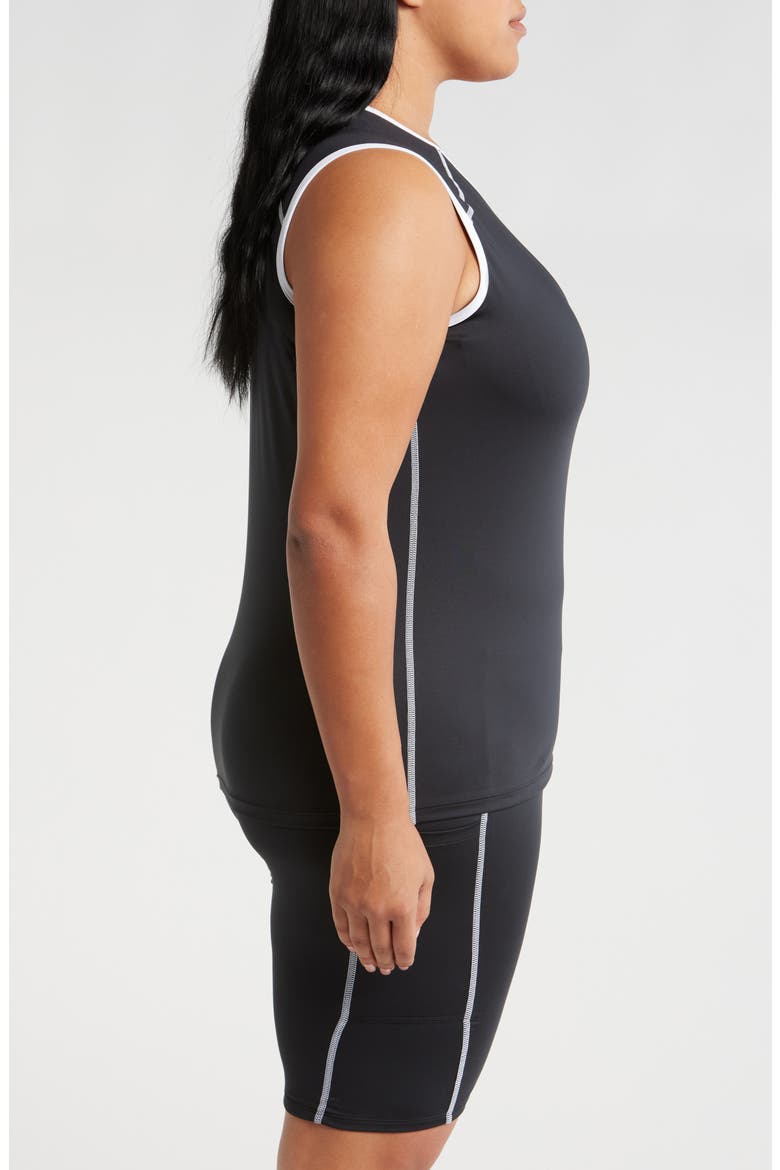 Swim Tank Top, Alternate, color, BLACK NOVELTY