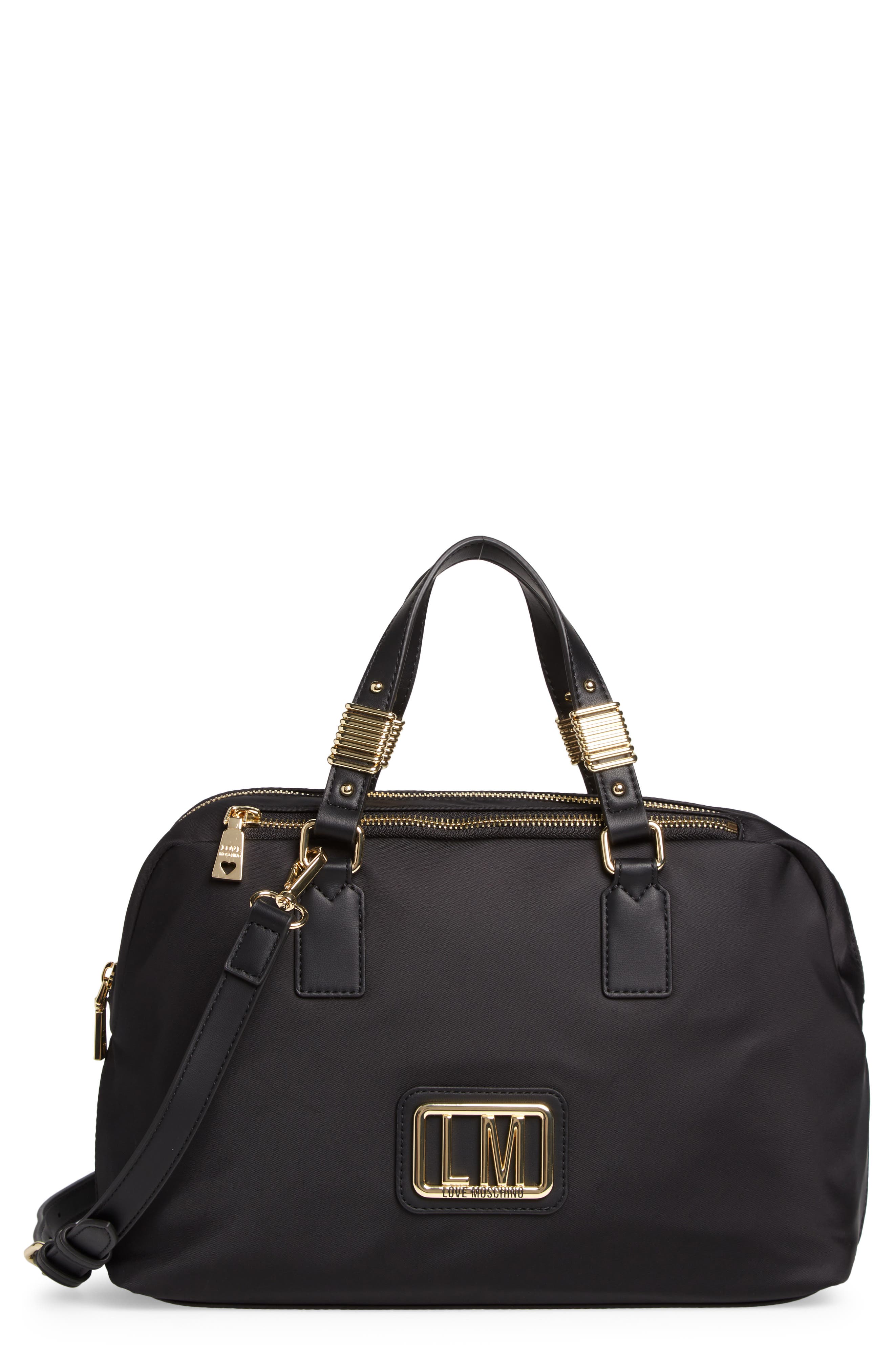 Love Moschino Nylon Satchel, Main, color, 