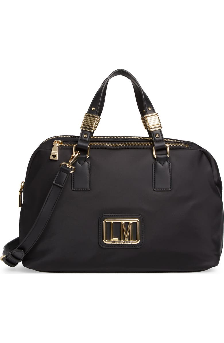 Love Moschino Nylon Satchel, Main, color,