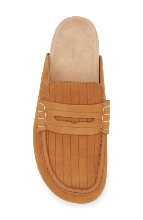 Jw Anderson Stitch Penny Loafer Mule In Brown