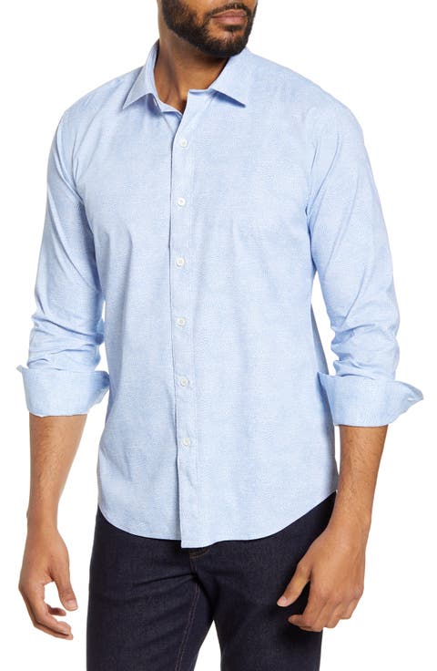Shaped Fit Button-Up Performance Shirt