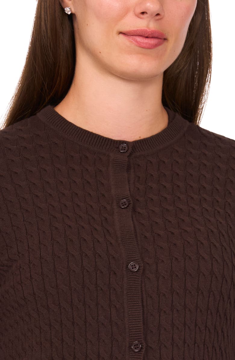 Halogen<sup>®</sup> Cable Stitch Cotton Cardigan, Alternate, color, Delicioso
