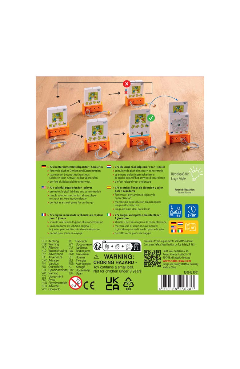 HABA Logic! CASE Starter Set - Brain Teaser Puzzles and Car Games, A Handheld Game to Develop Critical Thinking for Kids Ages 7+, Alternate, color, Multi