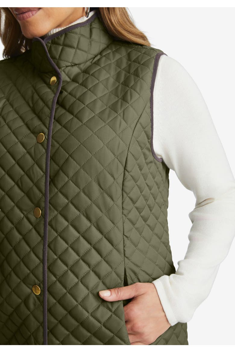 Quilted Vest, Alternate, color, BLACK