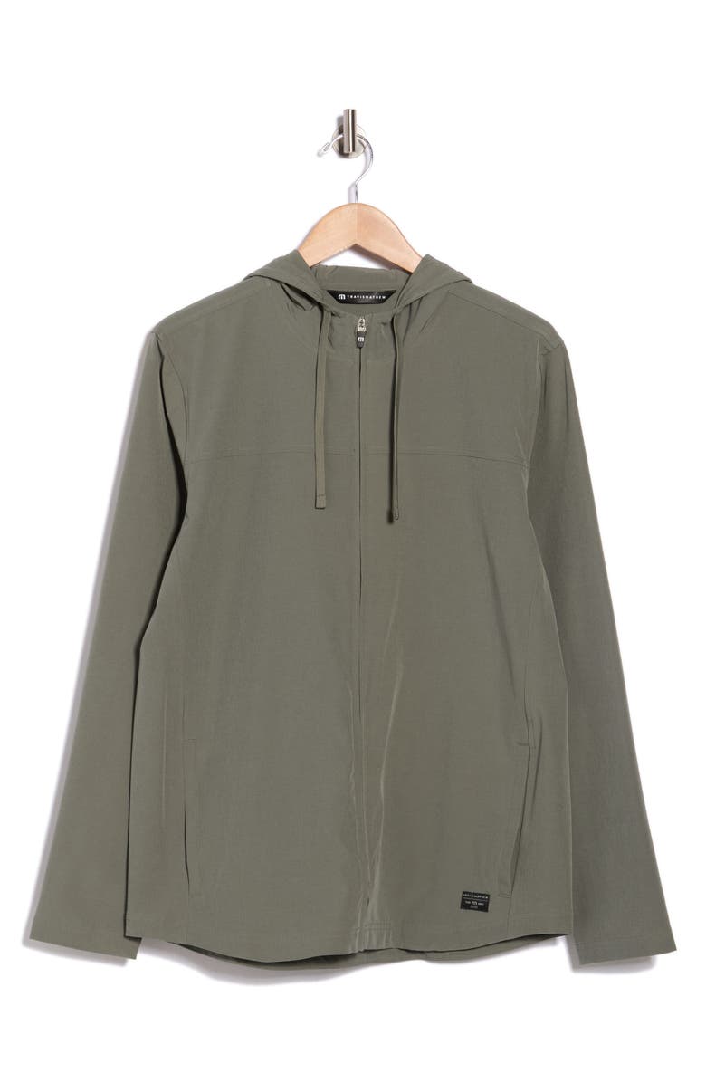 TravisMathew Draw Shot Zip Hoodie, Main, color, Dark Olive