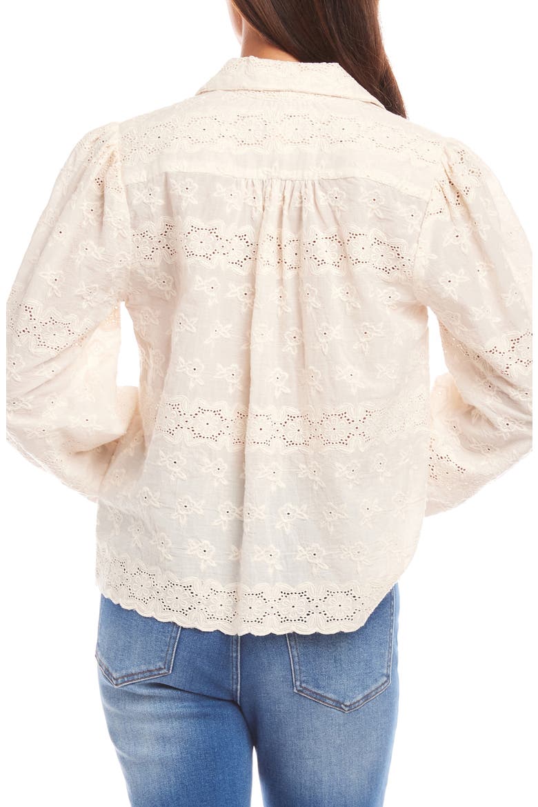 Eyelet Embroidery Button-Up Shirt, Alternate, color, CREAM
