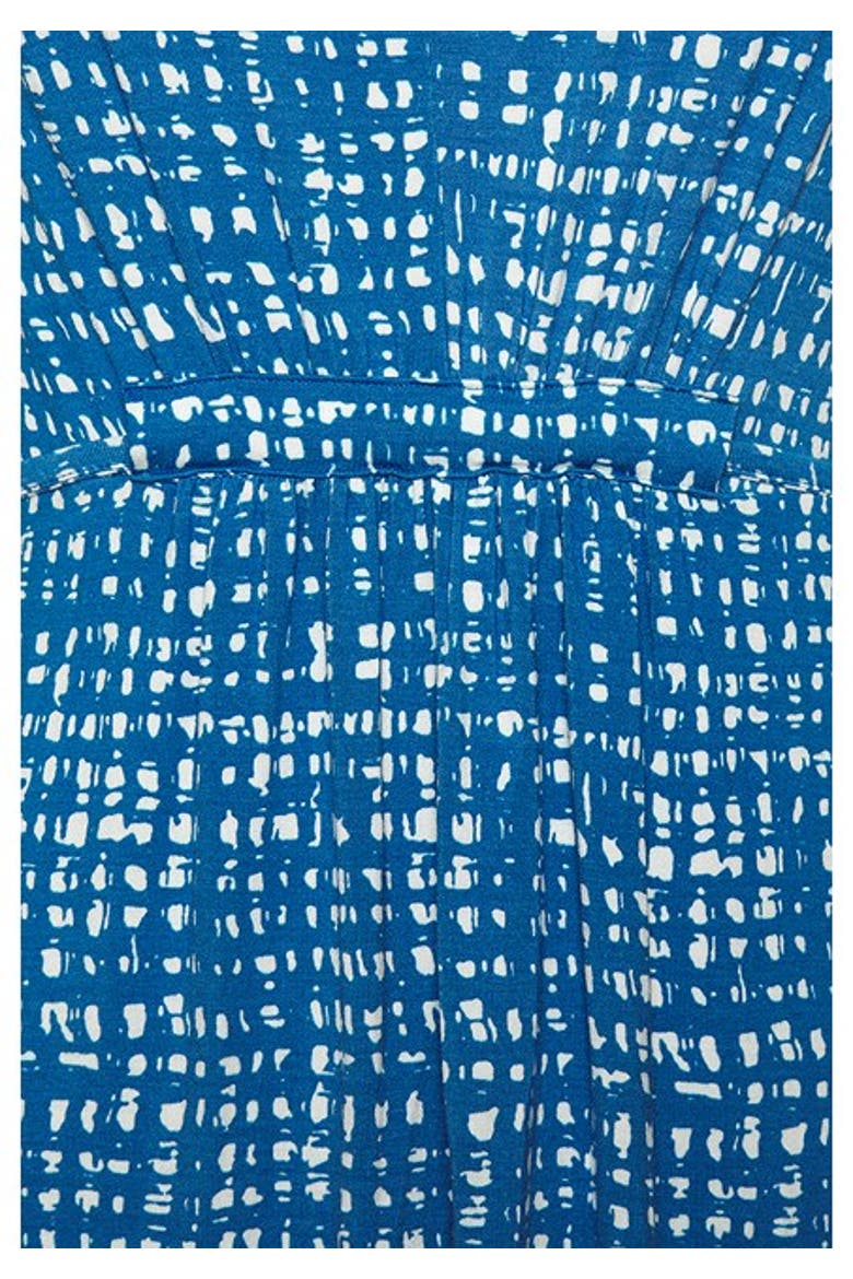 Women's Print V-Neck Maxi Dress, Alternate, color, Blue-Printed