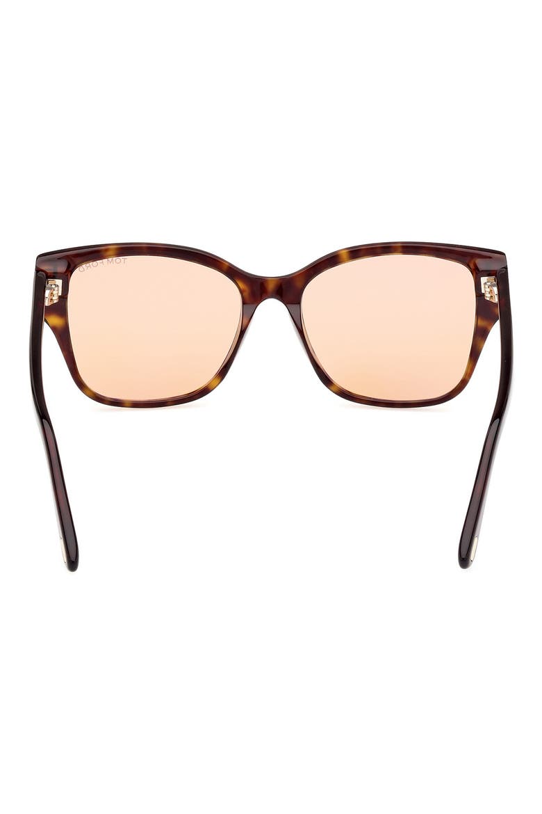 Elsa 55mm Butterfly Sunglasses, Alternate, color, DARK HAVANA ECO / T LOGO