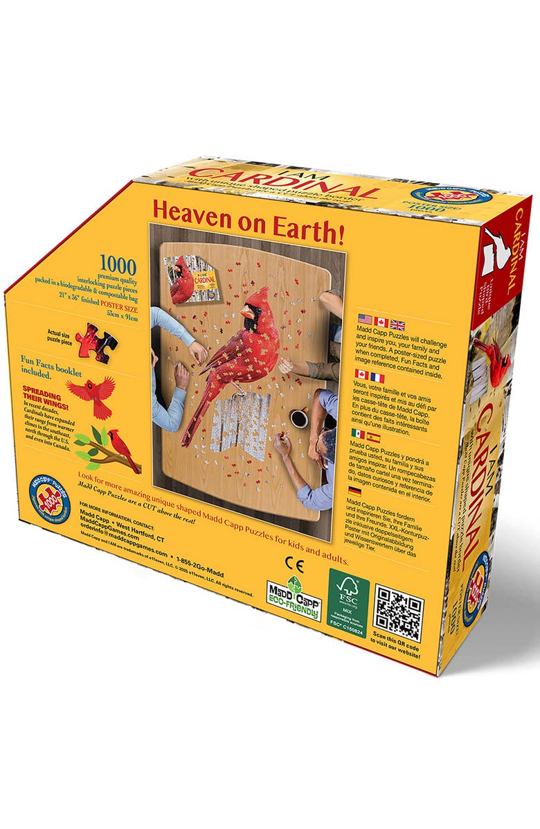 Madd Capp I Am Cardinal 1000 Piece Bird Shaped Jigsaw Puzzle, Alternate, color, Multicolored