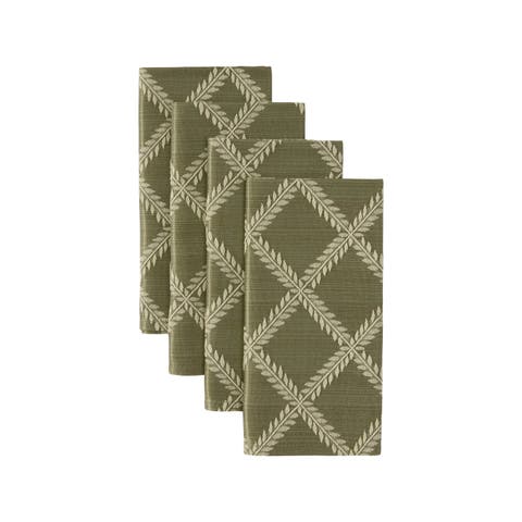 Laurel Leaf Napkins, Set of 4, Red - 19"W x 19"L