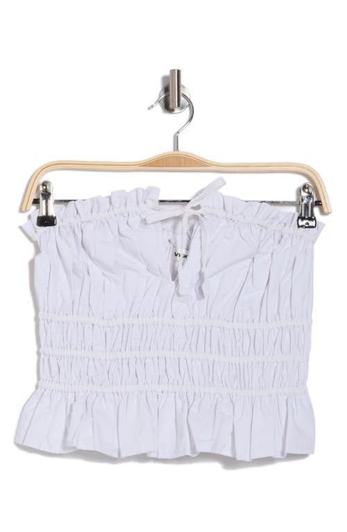 Vigoss Ruffle Scrunch Strapless Crop Top