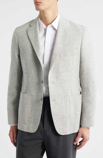 Vince Icon Relaxed Fit Light Grey Glen Check Alpaca Blend Sport Coat