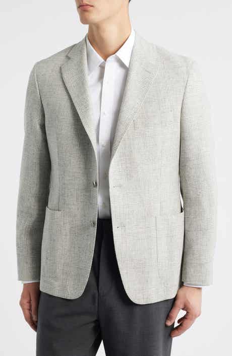 Vince Icon Relaxed Fit Light Grey Glen Check Alpaca Blend Sport Coat