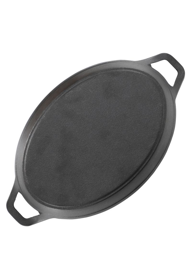 6 Piece Mini Cast Iron Oval Pan with Wood Tray Set, Alternate, color, Black