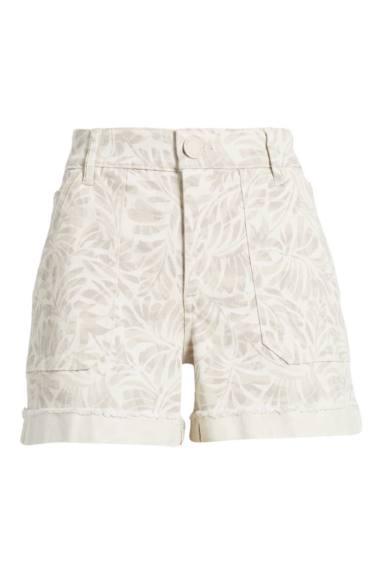 Print Patch Pocket High Waist Twill Shorts, Alternate, color, BIRCH