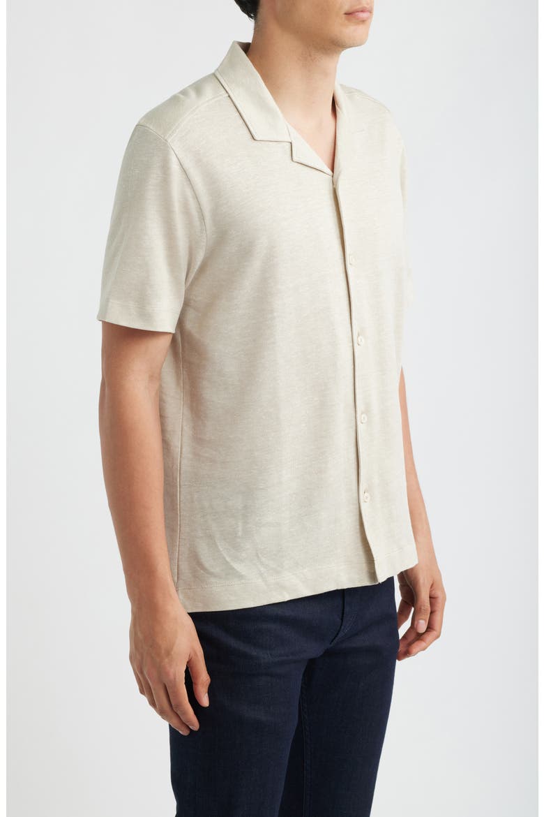 Powell Linen & Cotton Camp Shirt, Alternate, color, OPEN BEIGE