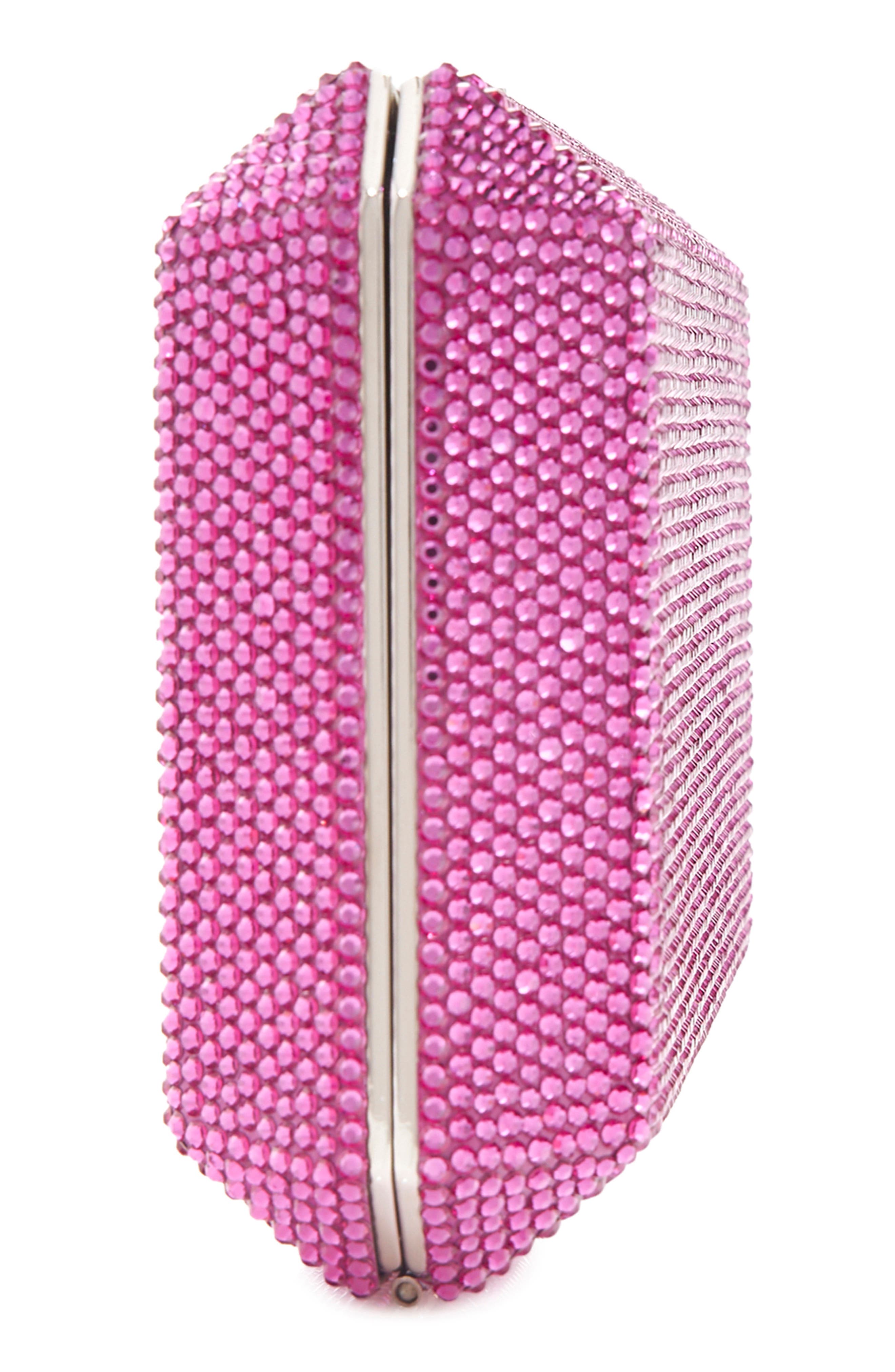 Couture Slim Rectangle Clutch, Alternate, color, SILVER FUCHSIA