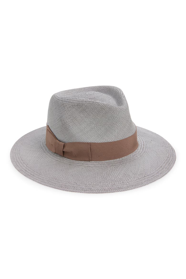 Maison Straw Fedora, Main, color, GREY
