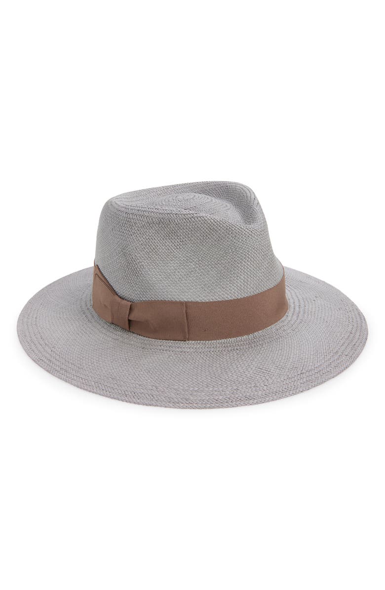 René Mantilla, New York Maison Straw Fedora, Main, color, Grey