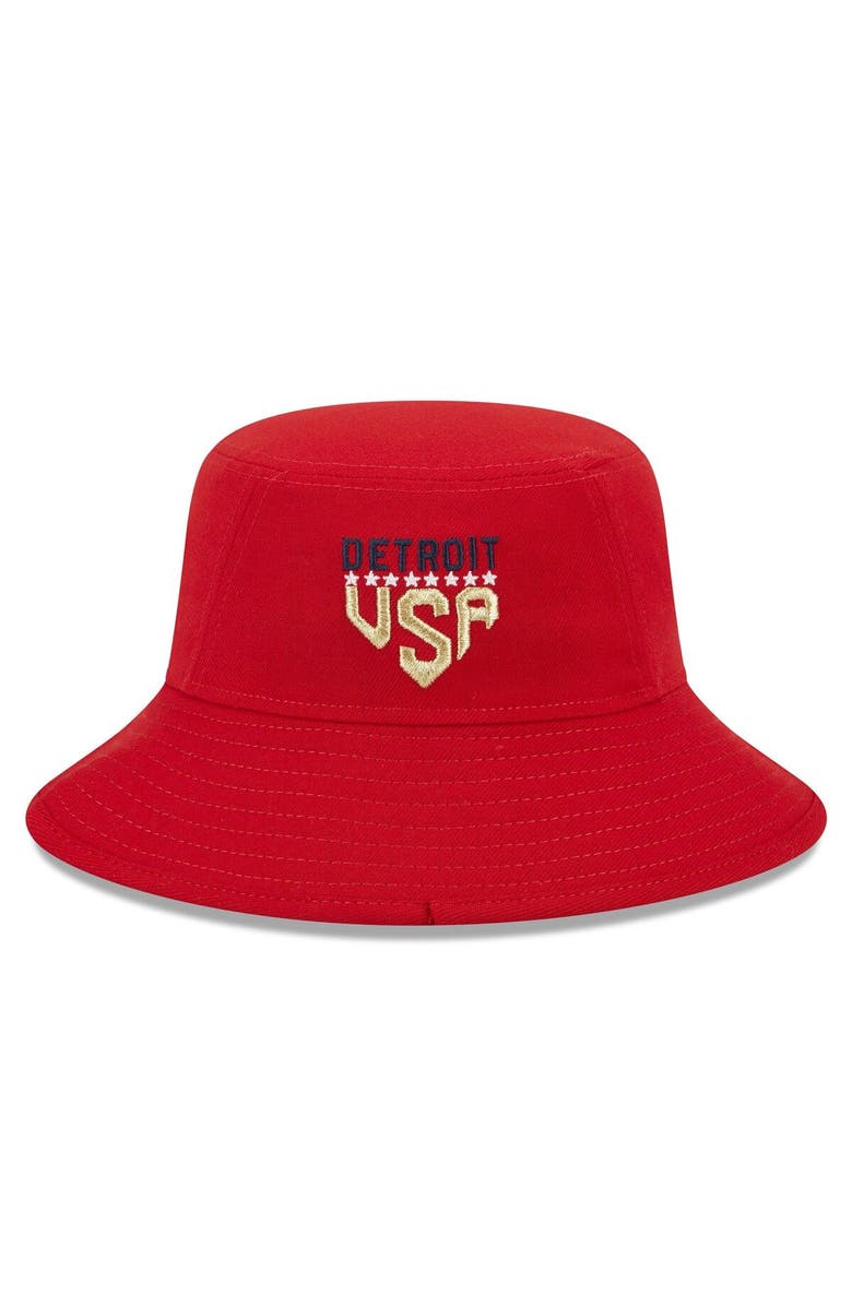New Era Men's New Era Red Detroit Tigers 2023 Fourth of July Bucket Hat, Alternate, color, Red