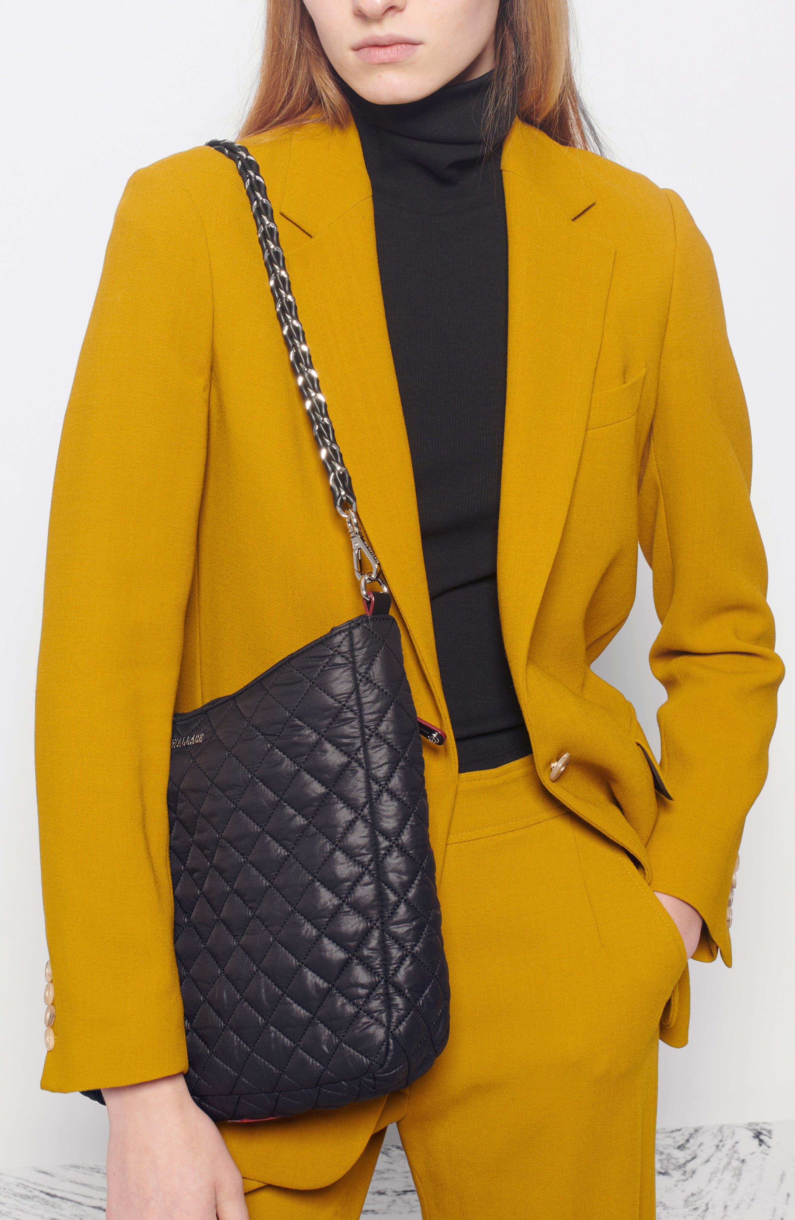 MZ Wallace Crosby Quilted Nylon Hobo Bag, Alternate, color, 