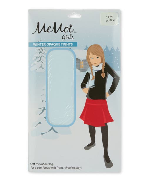 Memoi Big Kids Winter Opaque Nylon Tights In Blue
