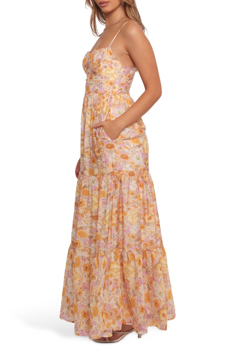 Marco Floral Tiered Cotton Blend Maxi Dress, Alternate, color, FLORAL