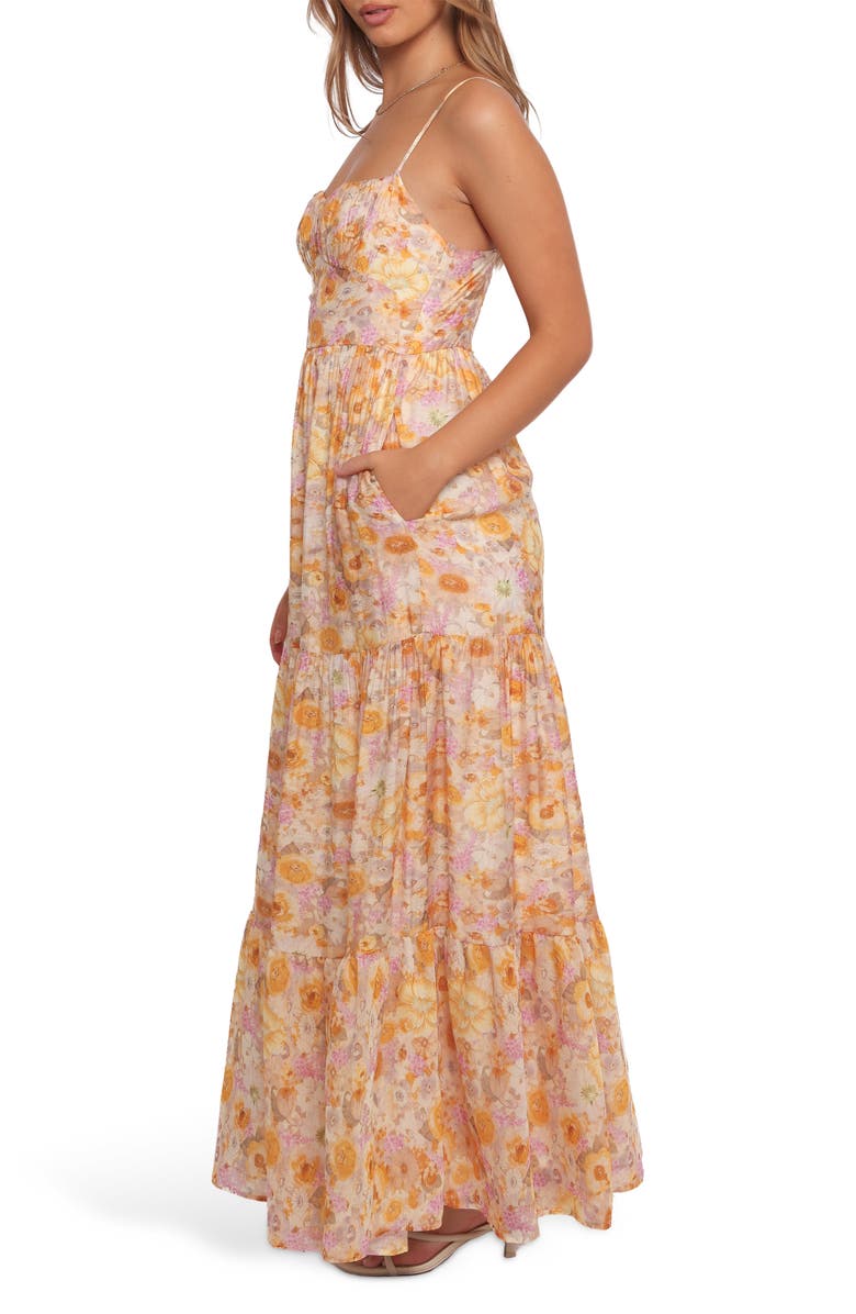 Petal & Pup Marco Floral Tiered Cotton Blend Maxi Dress, Alternate, color, Floral