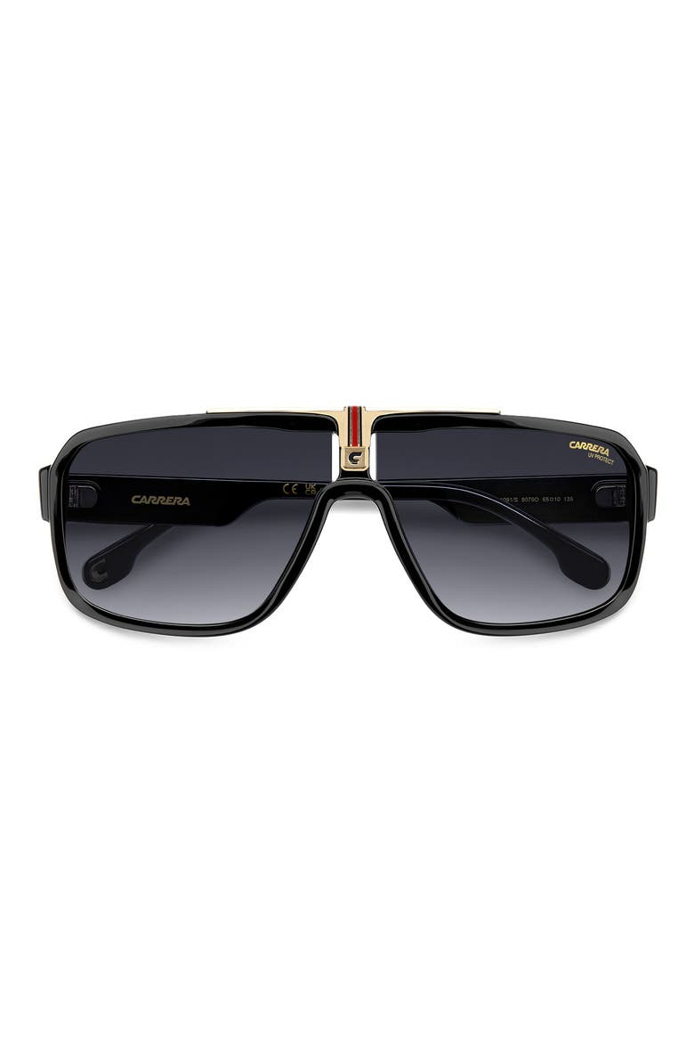 CA 1091/S 65mm Oversize Shield Sunglasses, Alternate, color, BLACK/ DARK GREY SF