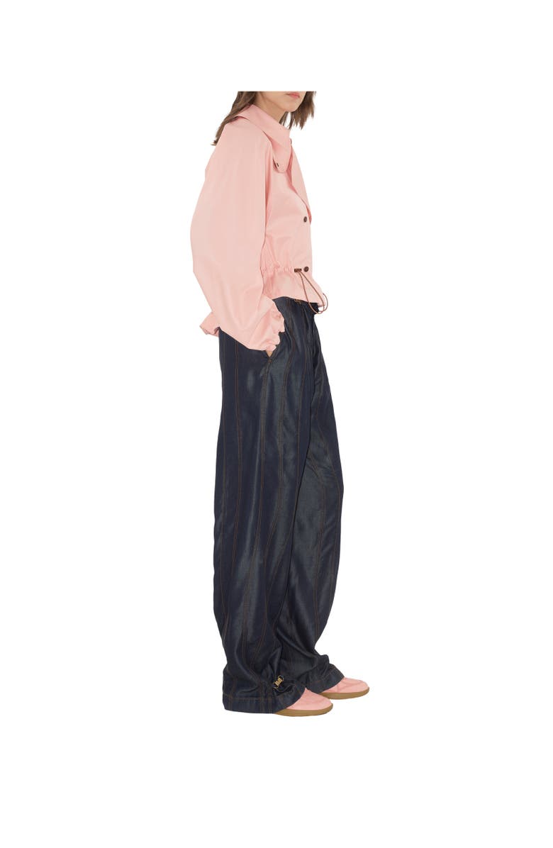 Burberry Tropical Gabardine Hooded Trench Jacket, Alternate, color, Flora Pink