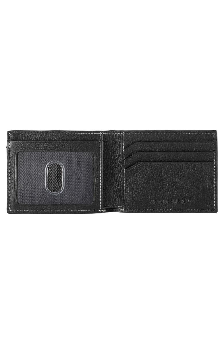Johnston & Murphy Kingston Leather Bifold Wallet, Alternate, color, Black Pebbled