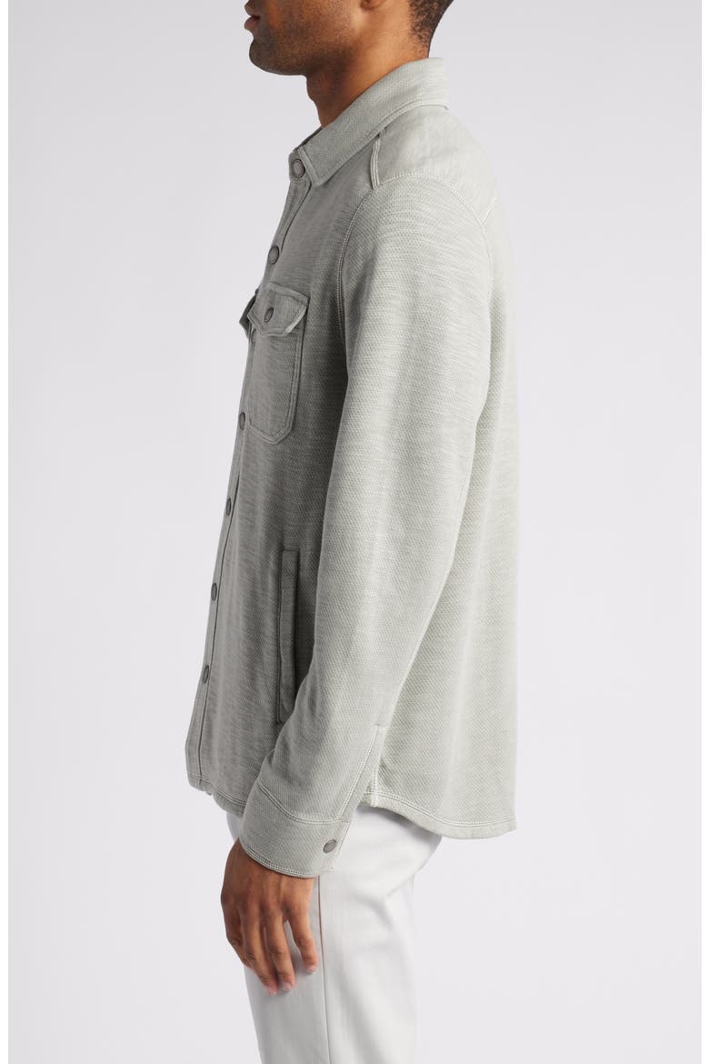 Trinidad Cotton Blend Mesh Snap-Up Shirt, Alternate, color, SMOKE GREY